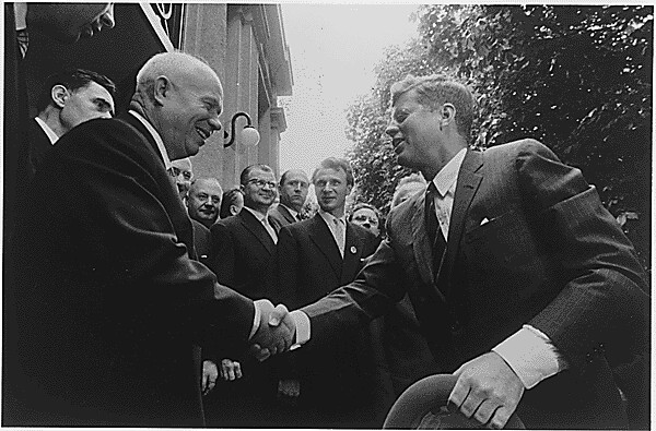 President Kennedy Shaking Hands with Nikita Khrushchev in 1961