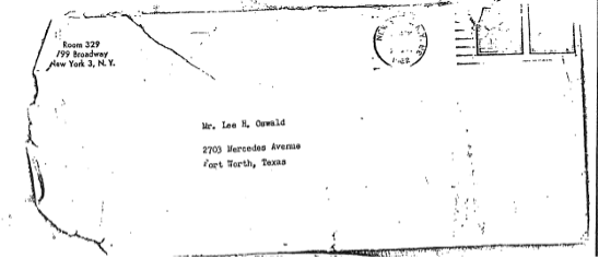 Oswald FPCC envelope return address