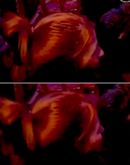 Figure 12. Notice the different areas of head darkness caused only by slightly different head positions. (Source: YouTube[L12])