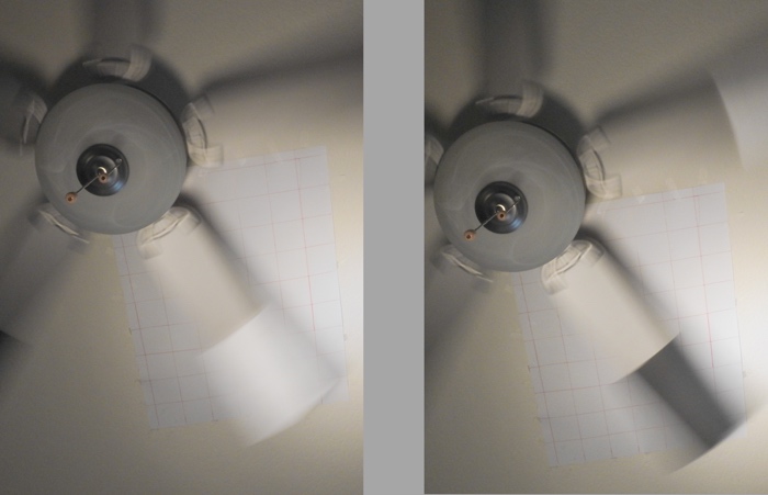 Figure 7. White paper on a fan blade expands while black paper contracts. (Source: Photo by author)