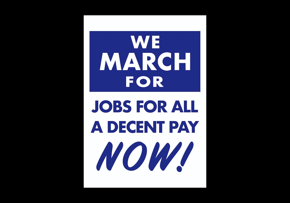 march for jobs banner